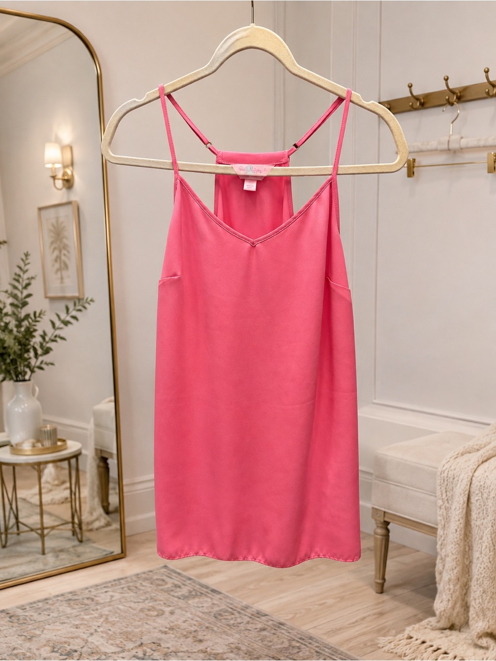 Lilly Pulitzer Hot Pink Strappy Tank Top XXS | Resort Meets Western Romance EUC